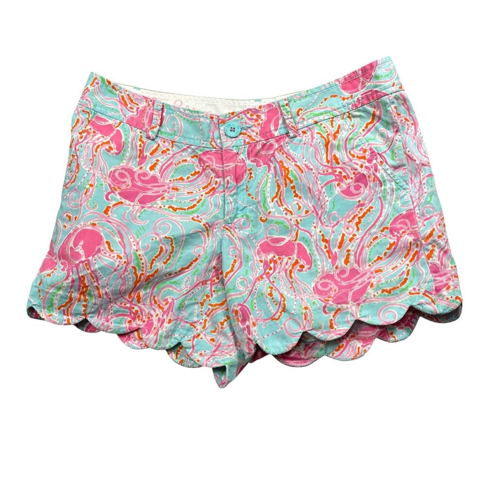 Lilly Pulitzer 4 The Buttercup Shorts Zipper Pockets 100% Cotton